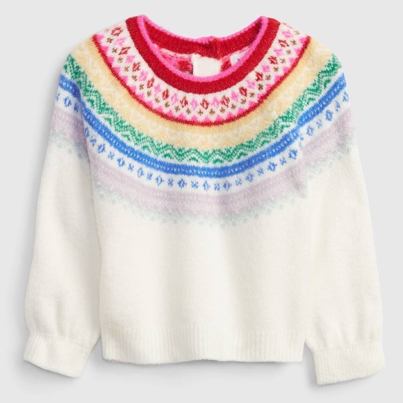 Gap Baby Rainbow Fair Isle Sweater, 6-12M - Picture 1 of 8